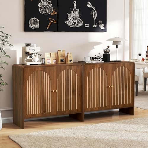 31.5" Buffet Cabinet with Storage, Walnut Buffet Storage Cabinet