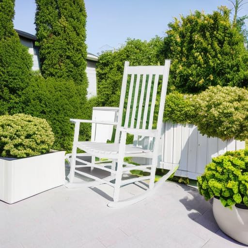 Shine Company 4332WT Vermont Porch Rocker, White (2nd Gen)