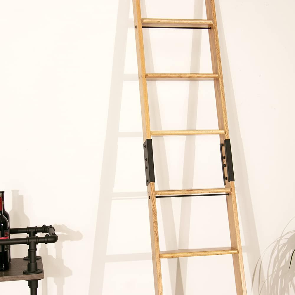 Quite Guide Library Ladder Kit Wooden Ladder 8 Foot 9 Foot 10 Foot Red Oak Unassembled (8 Foot)