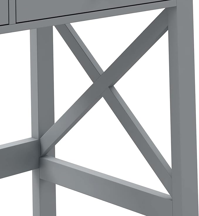 ChooChoo Home Office Desk Writing Computer Table Modern Design Desk with Drawers (Grey)