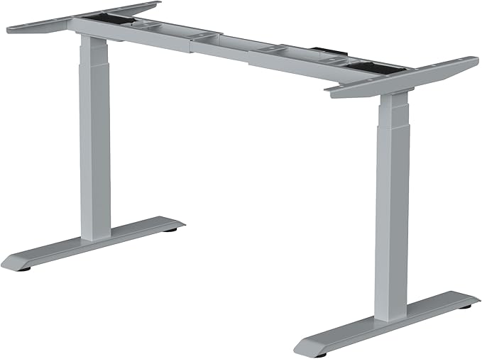 Fromann Dual Motor Electric Standing Desk Frame 3 Tier Legs Height Adjustable Handset with USB A+ C Ports Sit Stand up Desk Base for Home and Office (Grey)
