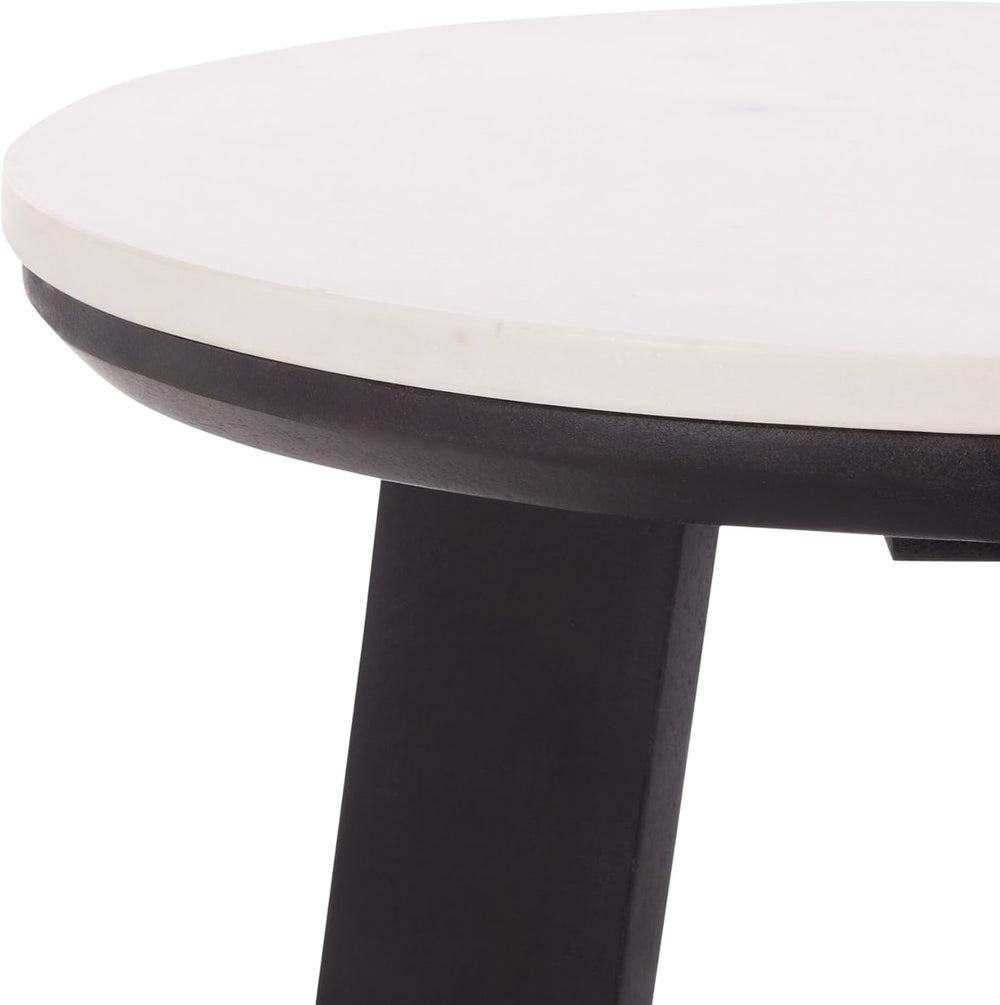 SAFAVIEH Home Collection - Sanji Marble Top Accent Table, Round Modern Side T...