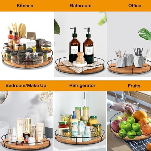 Lazy Susan Turntable Organizer for Cabinet Pantry Kitchen Countertop Computer Cupboard, 14 inch