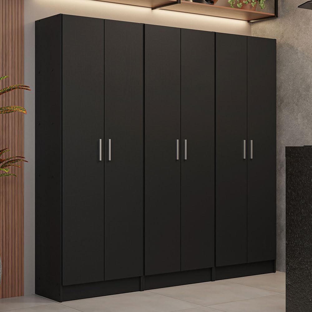 Madesa Kitchen Set 3 Pantry Storage Cabinet with 15 Utility Shelves 71" ...
