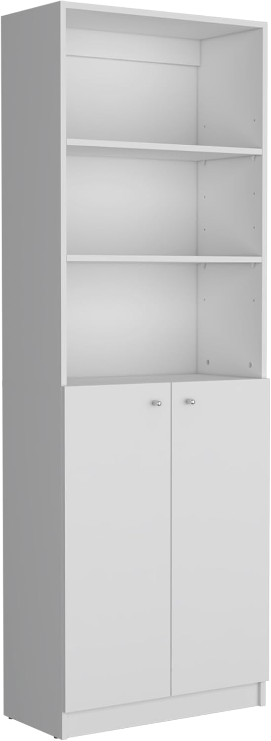 Kitchen Pantry Cabinet,Wooden Cupboard Credenza Cabinet with 3 Open Shelves &...