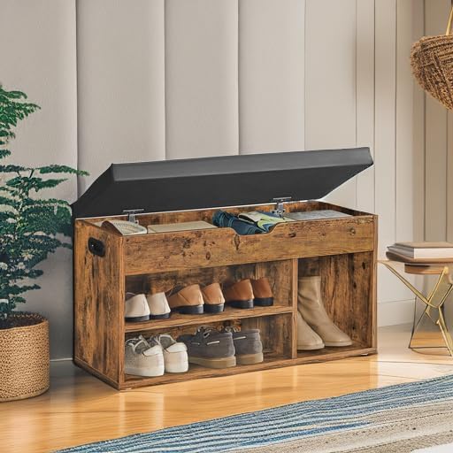 VASAGLE Storage Bench with Cushion, Shoe Bench,11.8 x 31.5 x 17.3 Inches | Pa...