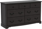 T4TREAM 7 Drawers Dresser Chests for Bedroom, Wood Vintage Chests of Drawers, Rustic Dressers Chset Organizer for Bedroom, Living Room, Hallway, Espresso