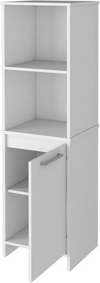 17.71" D*15.74" W*59.29" H Freestanding Kitchen Pantry with 2 Shelves, Single Door, Rectangular Storage Cabinet, Modern Minimalist, for Living Room, Dining Room, White