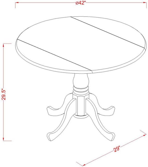 East West Furniture DLT-WHI-TP Dublin Modern Kitchen Table - a Round Dining T...