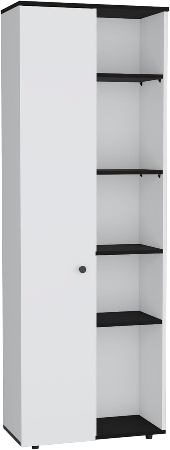 Modern Kitchen Pantry, Storage Cabinet with 5 Shelves, Engineered Wood, for D...