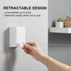 Dryline Retractable Clothesline, White, Indoor Outdoor Wall Mounted Drying Rack, 15kg Weight Capacity, 4.2m Length, for Laundry Room, RV, Bathroom