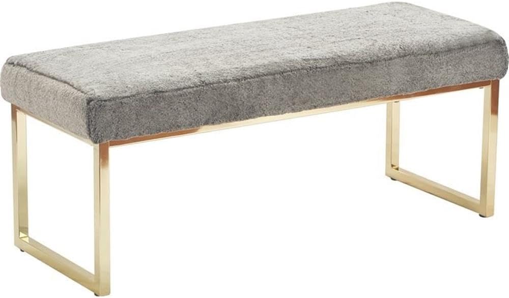 Elle Decor FUCN20047D Giselle Bench, Gray