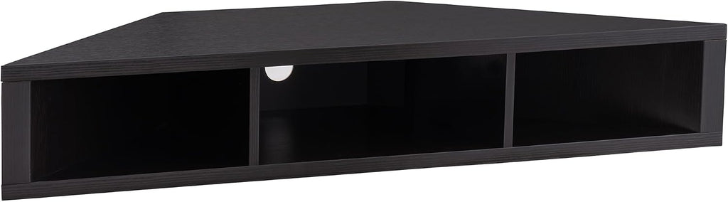 24/7 Shop at Home French 47 inch Modern Floating TV Stand with Storage, Floating Corner Shelf for Wall, Wood Entertainment Center with Shelves for Living Room, Bedroom, Family, Cappuccino Brown