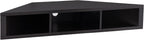 24/7 Shop at Home French 47 inch Modern Floating TV Stand with Storage, Floating Corner Shelf for Wall, Wood Entertainment Center with Shelves for Living Room, Bedroom, Family, Cappuccino Brown