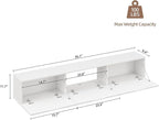 Floating TV Stand with 3 Doors, 55IN Wall Mounted TV Cabinet, Floating Media Console Entertainment Center with Storage, Under TV Shelf for Bedroom Living Room,White