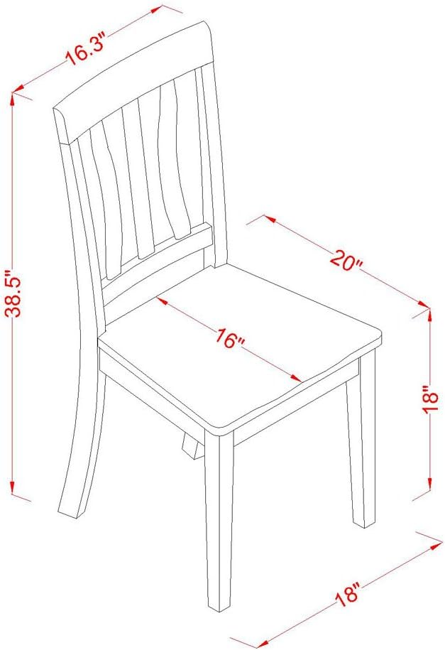 East West Furniture QUAN5-WHI-W 5 Piece Dining Room Furniture Set Includes a Rectangle Wooden Table with Butterfly Leaf and 4 Kitchen Dining Chairs, 40x78 Inch, Buttermilk & Cherry