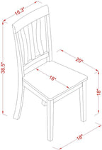 East West Furniture QUAN7-WHI-W 7 Piece Dining Table Set Consist of a Rectangle Dinner Table with Butterfly Leaf and 6 Dining Room Chairs, 40x78 Inch, Buttermilk & Cherry