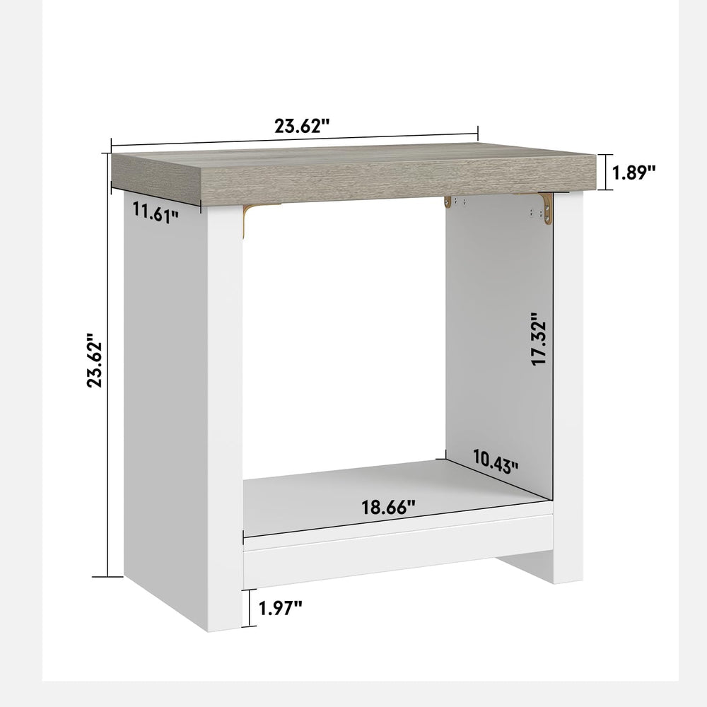 End Tables Set of 2 for Living Room, Narrow Side Tables with Storage Shelves,...