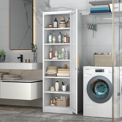 Ckzbx Metal Locker Tall Narrow Storage Cabinet, 67" H Locking Tool File ...