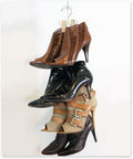 Boottique Boot Organizer: The Rack That Hangs, Holds, Shapes, & Protects Every Size and Style (Boot Stax Vertical Storage System With 6 Silver Hangers)