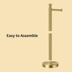 YUMORE Toilet Paper Holder Stand Freestanding, Weighted and Sturdy Stainless Steel Design with Non-Slip Cap, Gold Rustproof Tissue Roll Holder for Modern Bathroom, RV