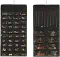 48 Pockets Double Sided Hanging Jewelry Organizer - Storage Bag for Earrings Necklaces & More