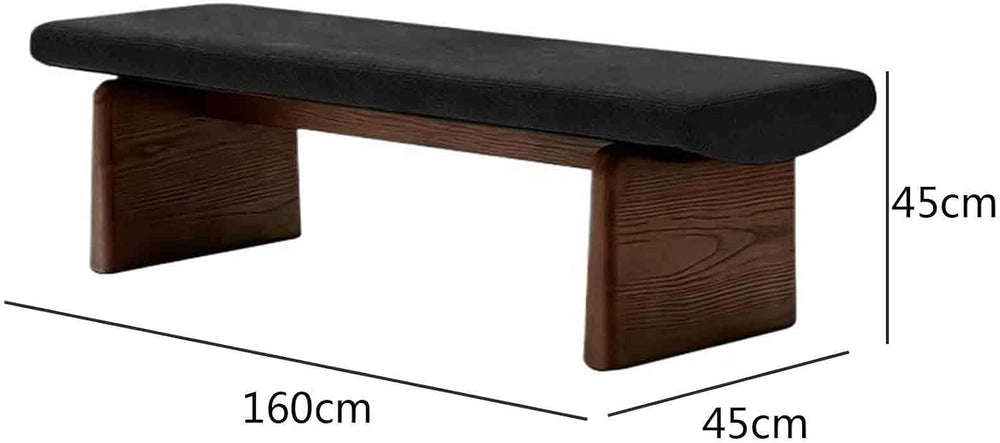 Modern Wooden Sofa Bedroom Bed end Bench Hotel Leisure Entryway(Large)