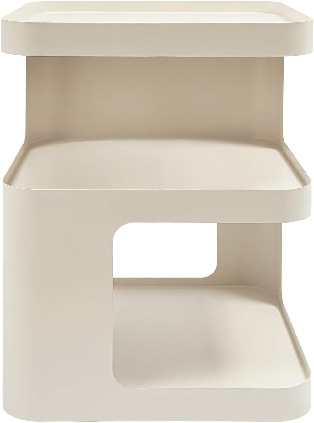 Modern Metal Side Table with Storage - No Assembly Small End Table & Nigh...