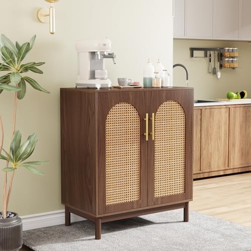 Tribesigns Set of 2 Rattan Sideboard, 59” Buffet Cabinet with Storage