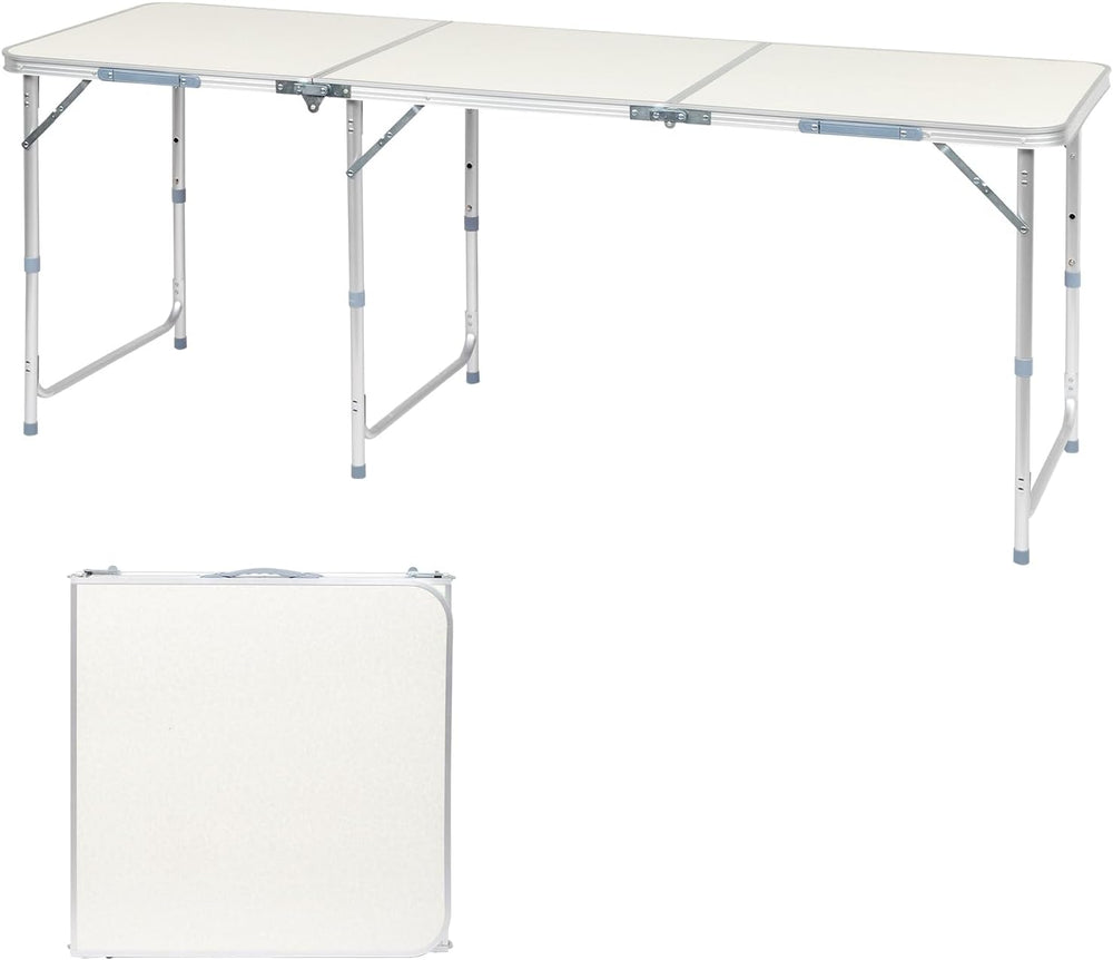 6.0 Ft Folding Portable Camping Table, White