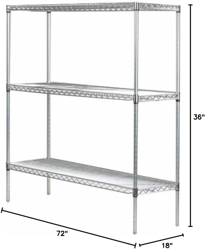 Omega 18" Deep x 72" Wide x 36" High 3 Tier Gray Starter Shelving Unit