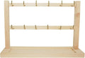 2 Layers of Wooden Display Eacks With Hooks for Necklaces. Rings, Earrings, Bracelets, And Other Jewelry Storage Display Rack