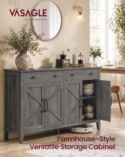 VASAGLE Farmhouse Buffet Cabinet, Coffee Bar with 2 Drawers