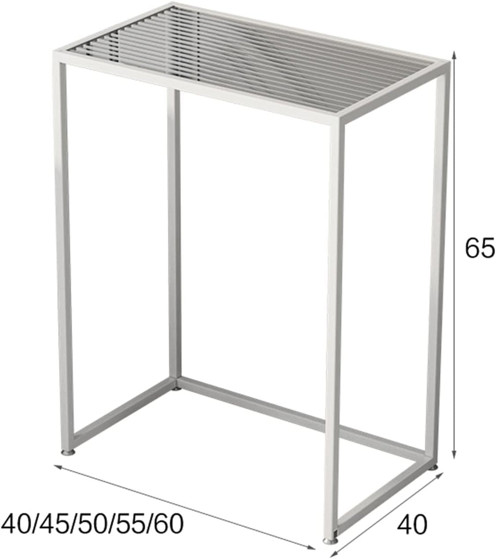 Tall Telephone Stand, Slim Side Table Narrow End Table Rectangular Glass Coff...