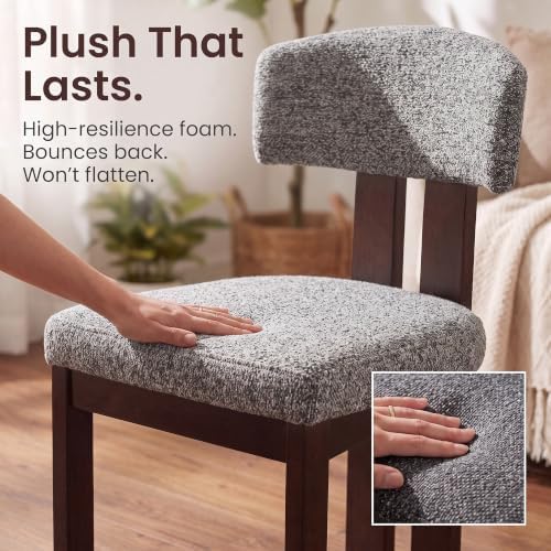 COLAMY Upholstered Dining Chairs Set of 4, Solid Wood Wobble-Free Modern Kitc...