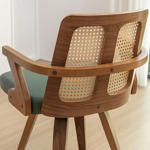 Walnut Dining Chairs - Swivel Rattan Dining Chairs with Bentwood Frame with E...