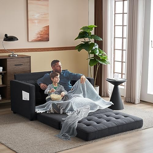 VINGLI Upgraded Loveseat Sleeper, 53.5" W 83" L Convertible Sofa Be...