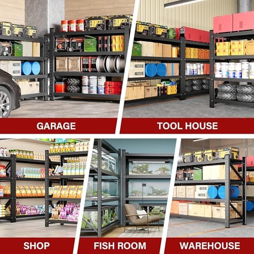 6000LBS Heavy Duty Garage Shelving Units,79" Wide & Deep Storage She...