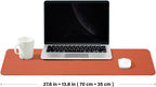 Cork Desk Mat - Dual-Sided Desk Pad for Office and Home - Desk Organization and Accessories - Ideal for Large Mouse Pad and Desk Mats on Top of Desks(Orange,27.6"x 13.8")