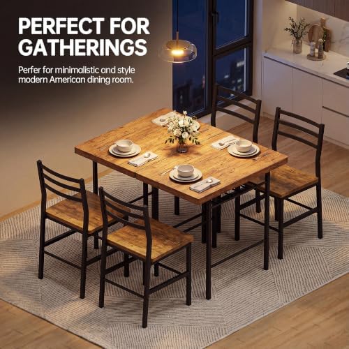 Furmax 3 Piece Kitchen & Dining Room Set, Dining Table Set for 2, Brown