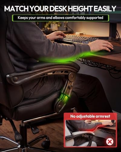 Dowinx Ergonomic Gaming Chair with Footrest & Massage Lumbar, 2D-Linkage ...