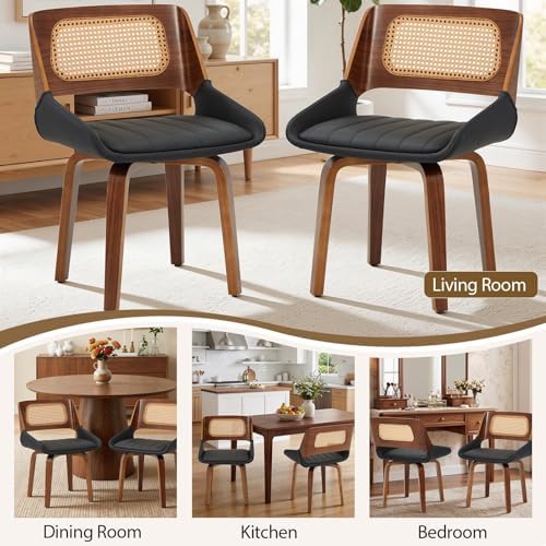 AVAWING Swivel Dining Chairs Set of 4, Mid Century Modern Dining Room Chairs ...