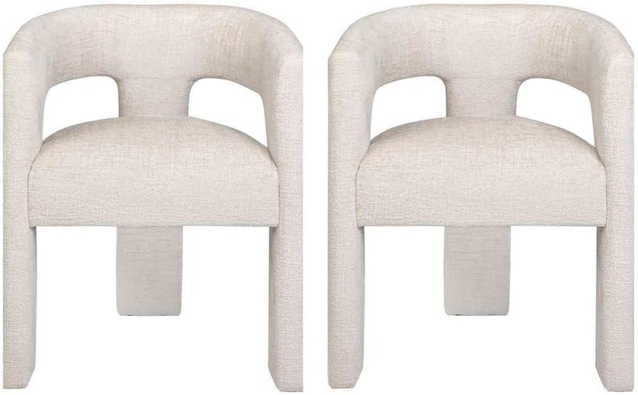 Jofran Gwen Jacquard Upholstered Accent Chair, Modern Luxury Plush Sculptural...