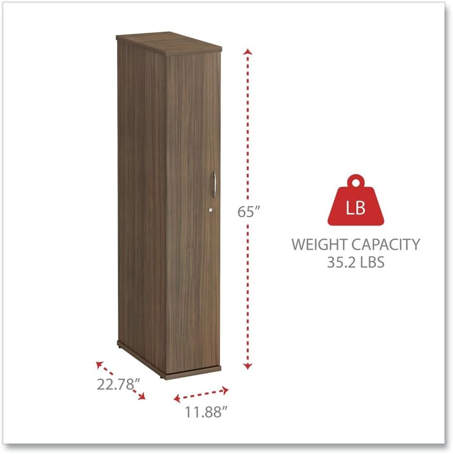 Alera Alera Valencia Series Wardrobe, 11.88w x 22.78d x 65h, Modern Walnut