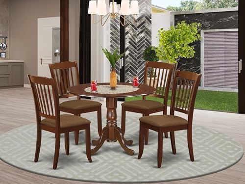 East West Furniture DLDA5-MAH-C 5 Piece Kitchen Table Set for 4 Includes a Ro...