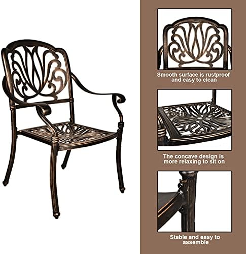 TITIMO 5-Piece Outdoor Patio Dining Set, Cast Aluminum Patio Furniture Set, 4...