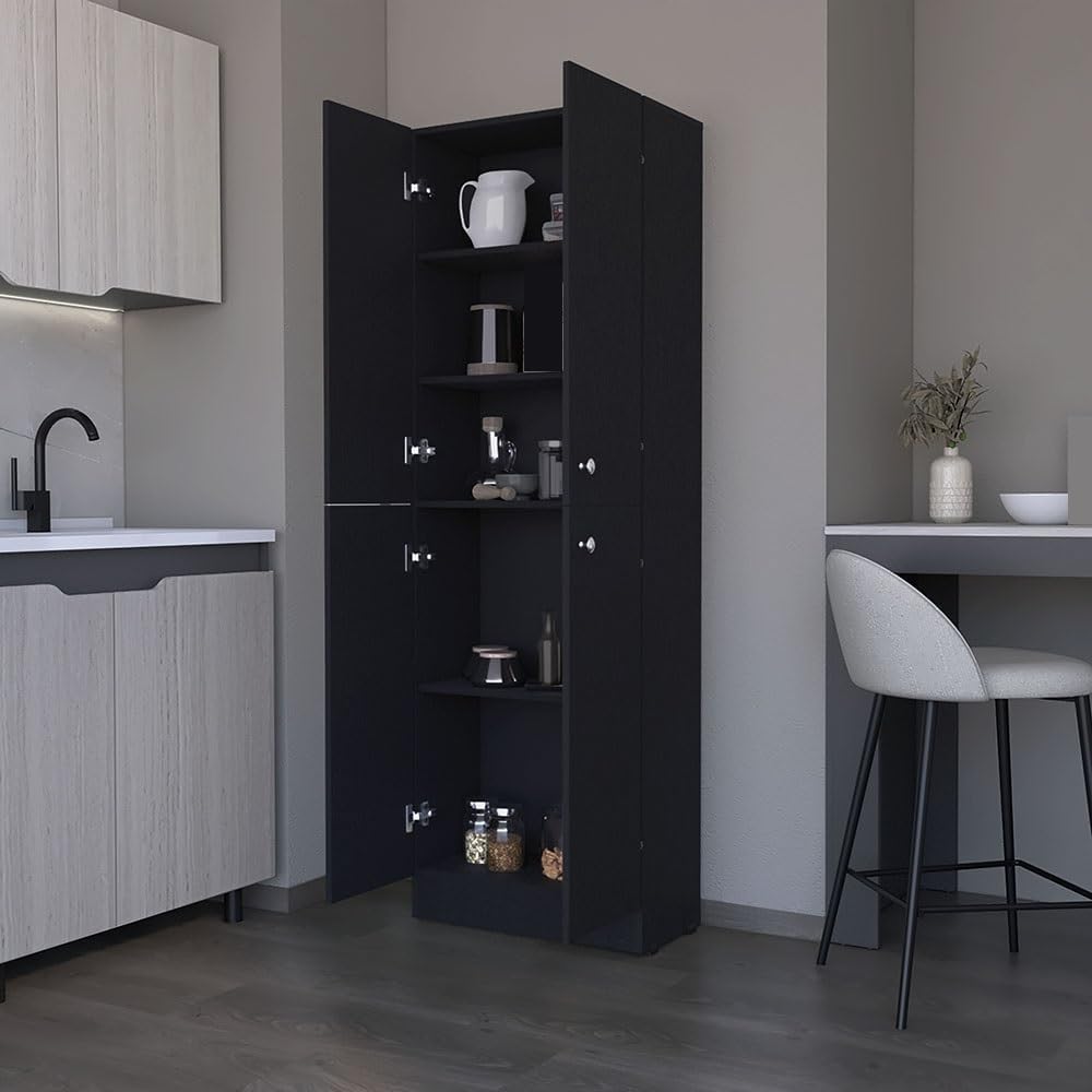 Mid-Century Retro Pantry Cabinet, Storage Cabinet for Kitchen Hallway Entrywa...