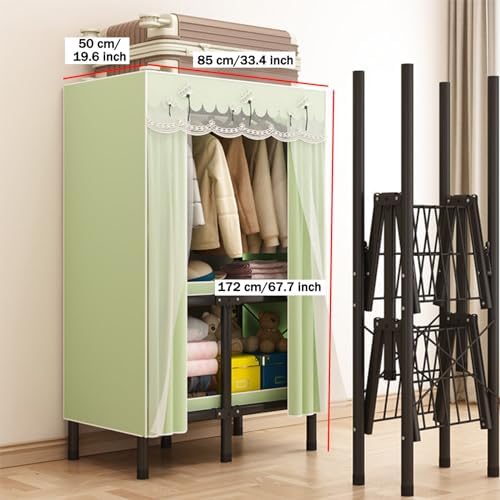 Canvas Wardrobe 85x50x172cm Wardrobes for Bedroom,Portable Wardrobe,1 Hanging...