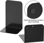 VFINE Bookends 1 Pair, Black Metal Book Ends, Heavy Bookends for Shelves, Book Stopper for Heavy Books, Book Organizer for Home Office School Supplies