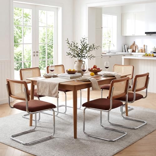 Zesthouse Natural Rattan Dining Chairs Set of 2, Modern Cesca Kitchen Chair